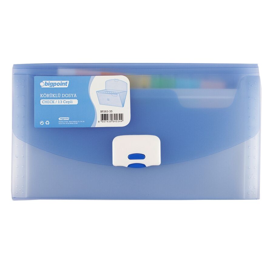 BİGPOİNT BP263-35 KÖRÜKLÜ DOSYA 13 CEPLİ A5 MAVİ