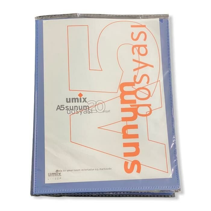 UMİX U1192P-Sİ A5 ÖNDEN CEPLİ SUNUM DOSYASI 20'Lİ LACİVERT
