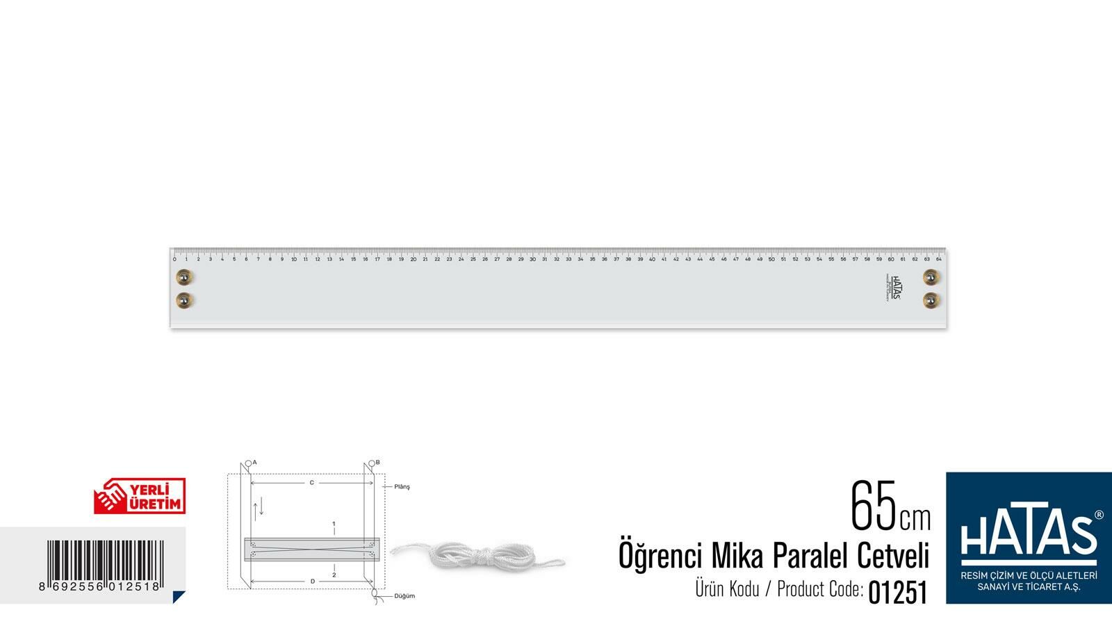 HATAS 01251 ÖĞRENCİ PARALEL CETVELİ 65CM