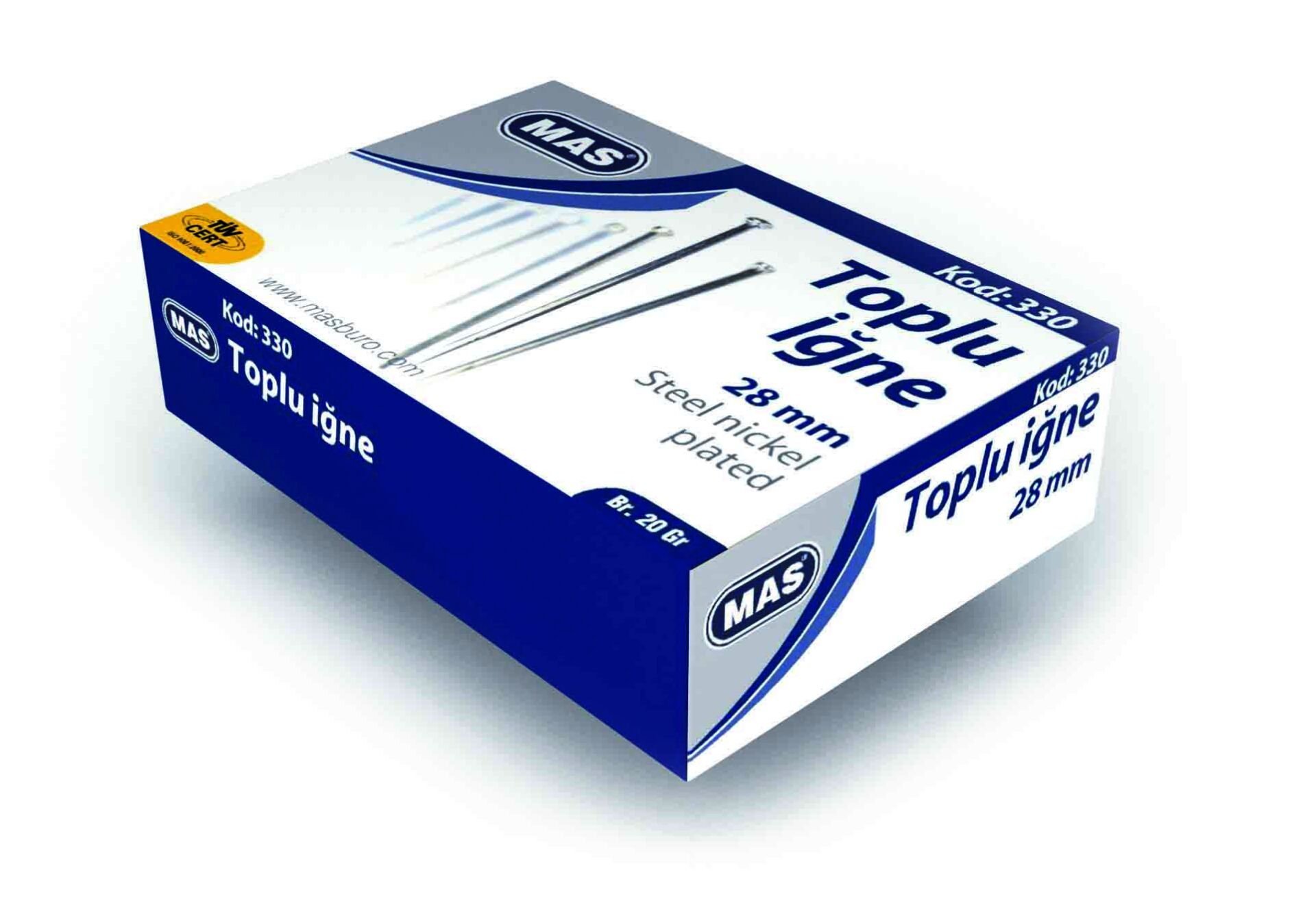 MAS 330 TOPLU İĞNE 20 GR 28 MM 36'LI KT.