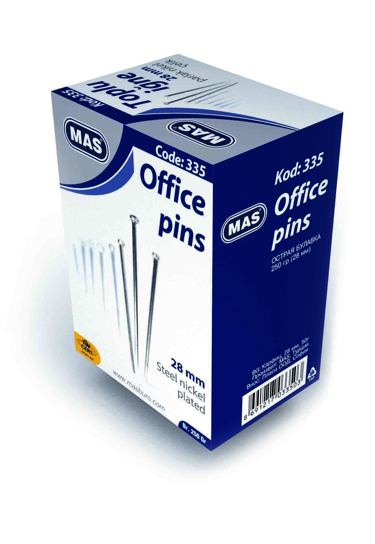 MAS 335 TOPLU İĞNE 250 GR 28 MM