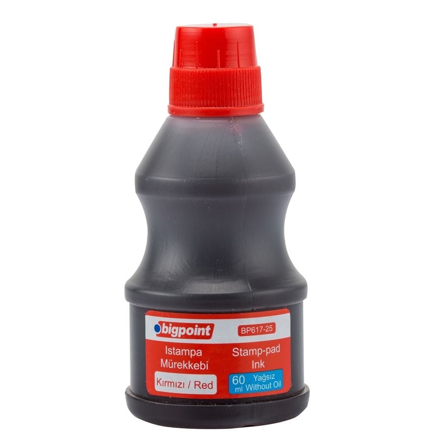 BİGPOİNT BP617-25 ISTAMPA MÜREKKEBİ 60ML KIRMIZI 12'Lİ KUTU