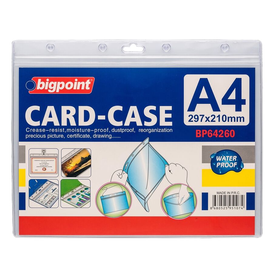 BİGPOİNT BP642-60 KİLİTLİ KART POŞETİ YATAY A4 (297X210MM) 10'LU PAKET