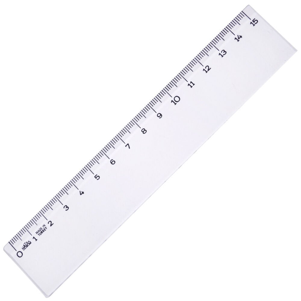 HATAS 0140 PLASTİK CETVEL 15 CM ŞEFFAF 25'Lİ KT.