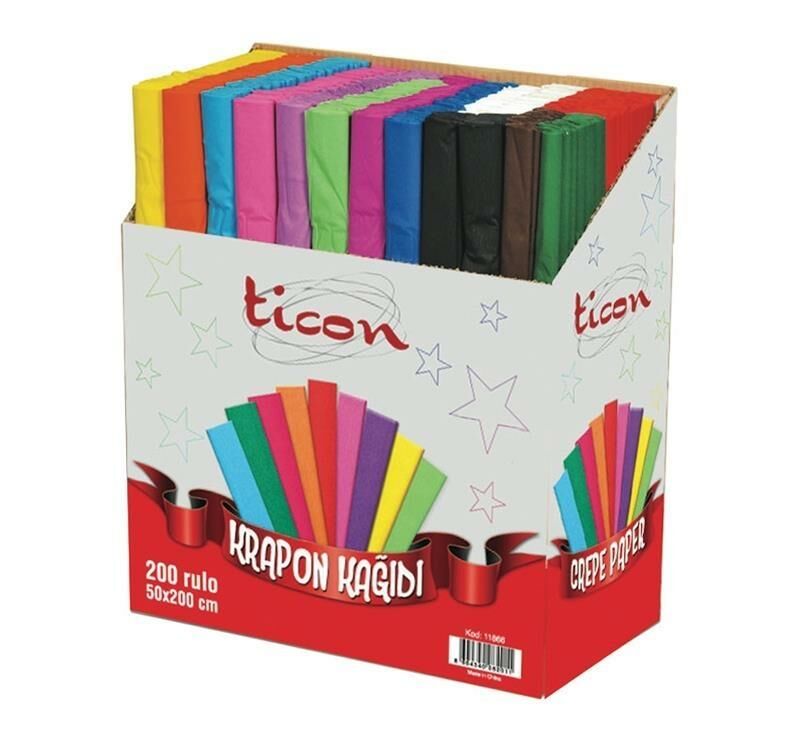TİCON 11866 KRAPON KAĞIDI KARIŞIK 200 LÜ STAND