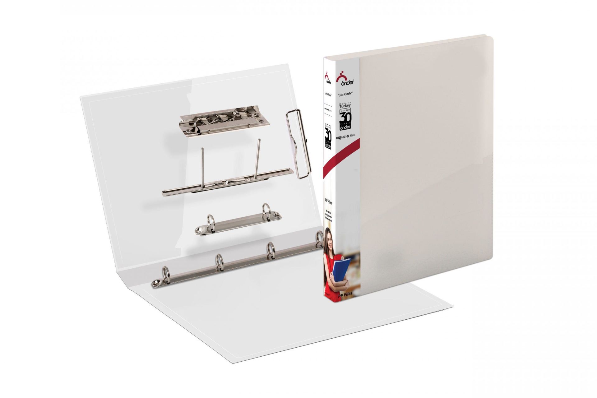 ÖNDER 1108-0 A4 PLASTİK KOLLU SIKIŞTIRMALI DOSYA BUZLU ŞEFFAF