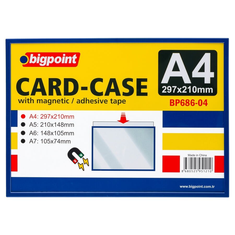BİGPOİNT BP686-04 A4 MIKNATISLI(MAGNETİC) AFİŞ MUHAFAZA KABI 5'Lİ PAKET