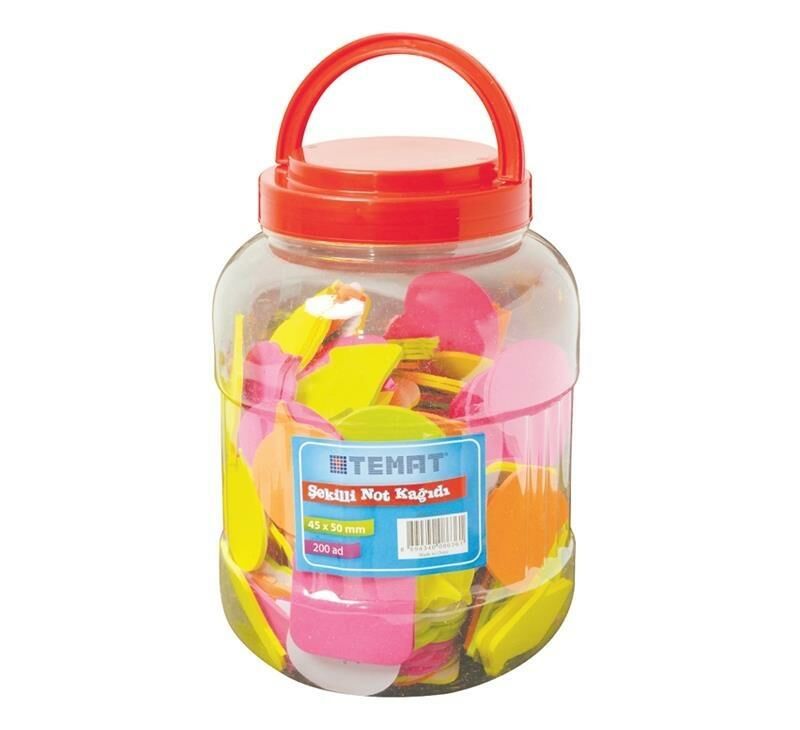 TEMAT 92533 45x50 ŞEKİLLİ NOT KAĞIDI 4 RENK KAVONOZ