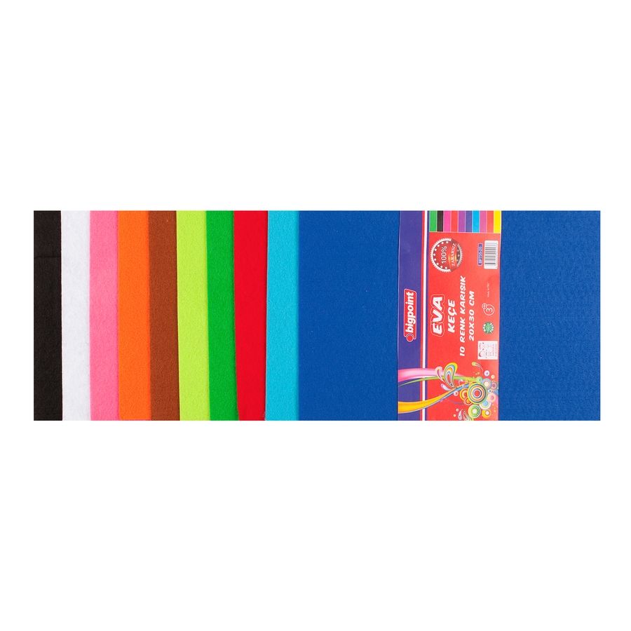 BİGPOİNT BP735-20 KEÇE 20X30CM KARIŞIK 10 RENK 2MM
