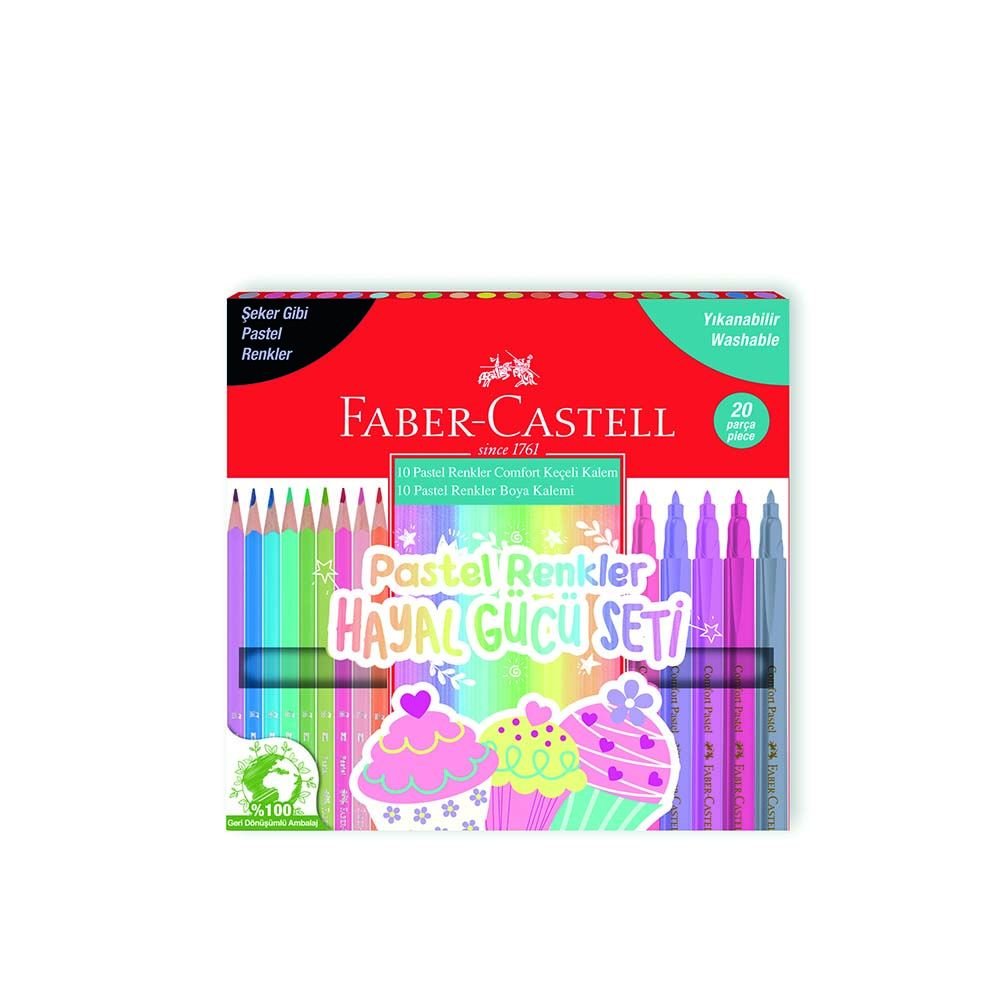 FABER 000107 PASTEL RENKLER HAYAL GÜCÜ SETİ 20'Lİ