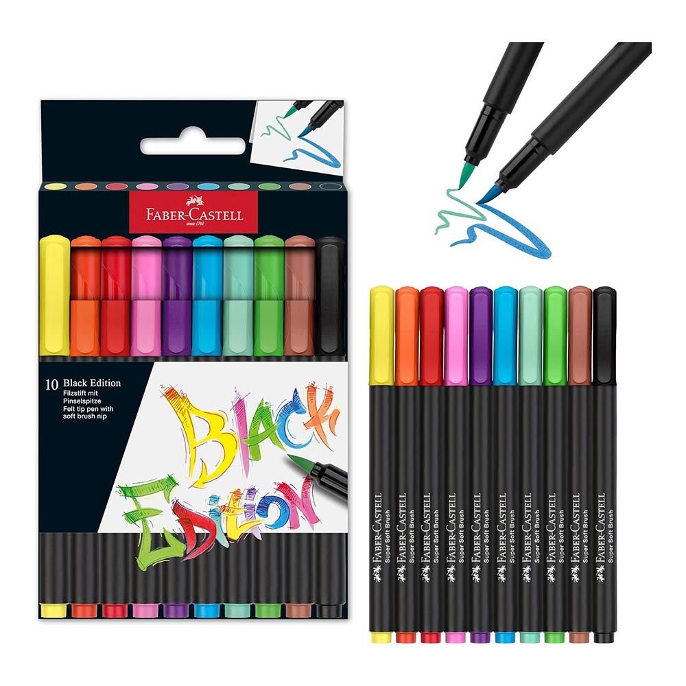 FABER 116451 BLACK EDİTİON KEÇELİ KALEM FIRÇA UÇ 10'LU