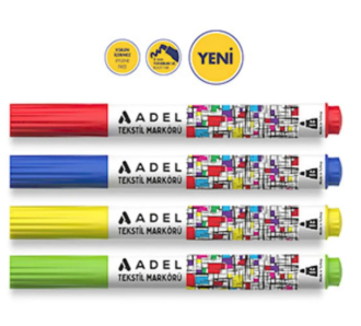 ADEL 000032 TEKSTİL MARKÖRÜ 4 LÜ ÇEŞİT