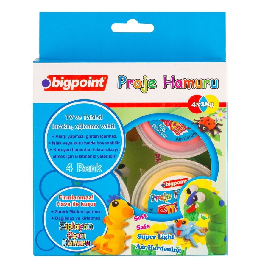 BİGPOİNT BP761-05 PROJE HAMURU 4 RENK X 28 GRAM