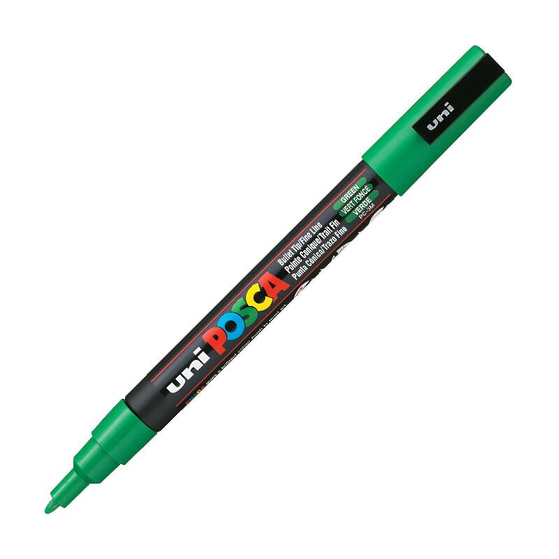 UNİ PC-3M POSCA POSTER MARKÖRÜ YEŞİL 6'LI KT.