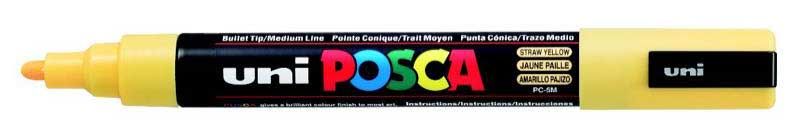 UNİ PC-5M POSCA POSTER MARKÖRÜ  STRAW SARI 6'LI KT.