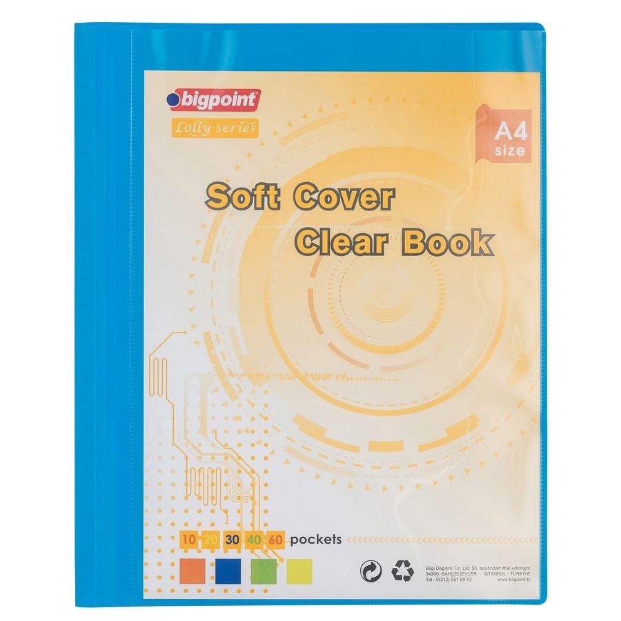 BİGPOİNT BP202S-35 LOLLY SERİSİ SOFT SUNUM DOSYASI CEPLİ 20'Lİ MAVİ