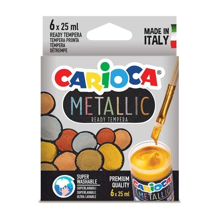 CARİOCA METALİK TEMPERA SULU BOYA SÜPER YIKANABİLİR 6X25 ML 6 RENK KO026