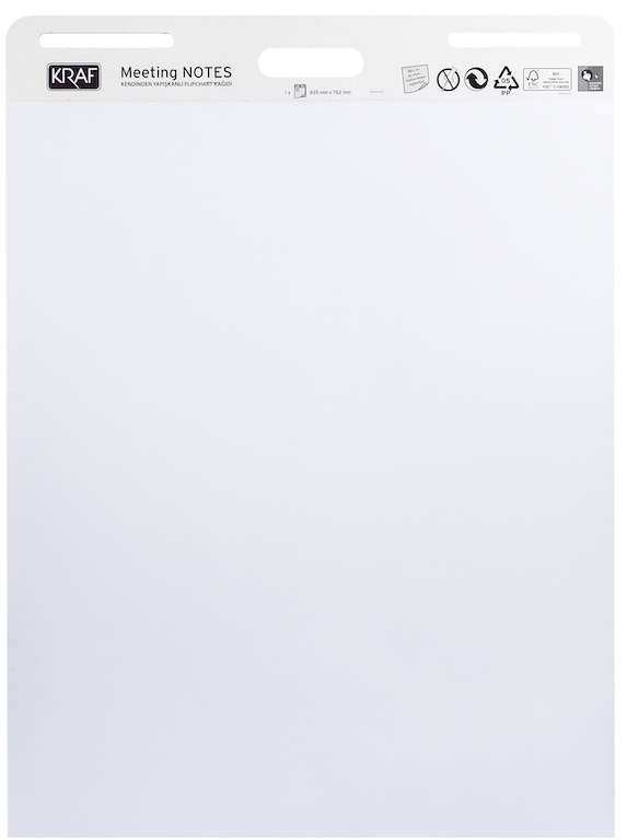 KRAF FLIPCHART KAĞIDI YAPIŞKANLI 635*762 MM 30 YP (6'LI)