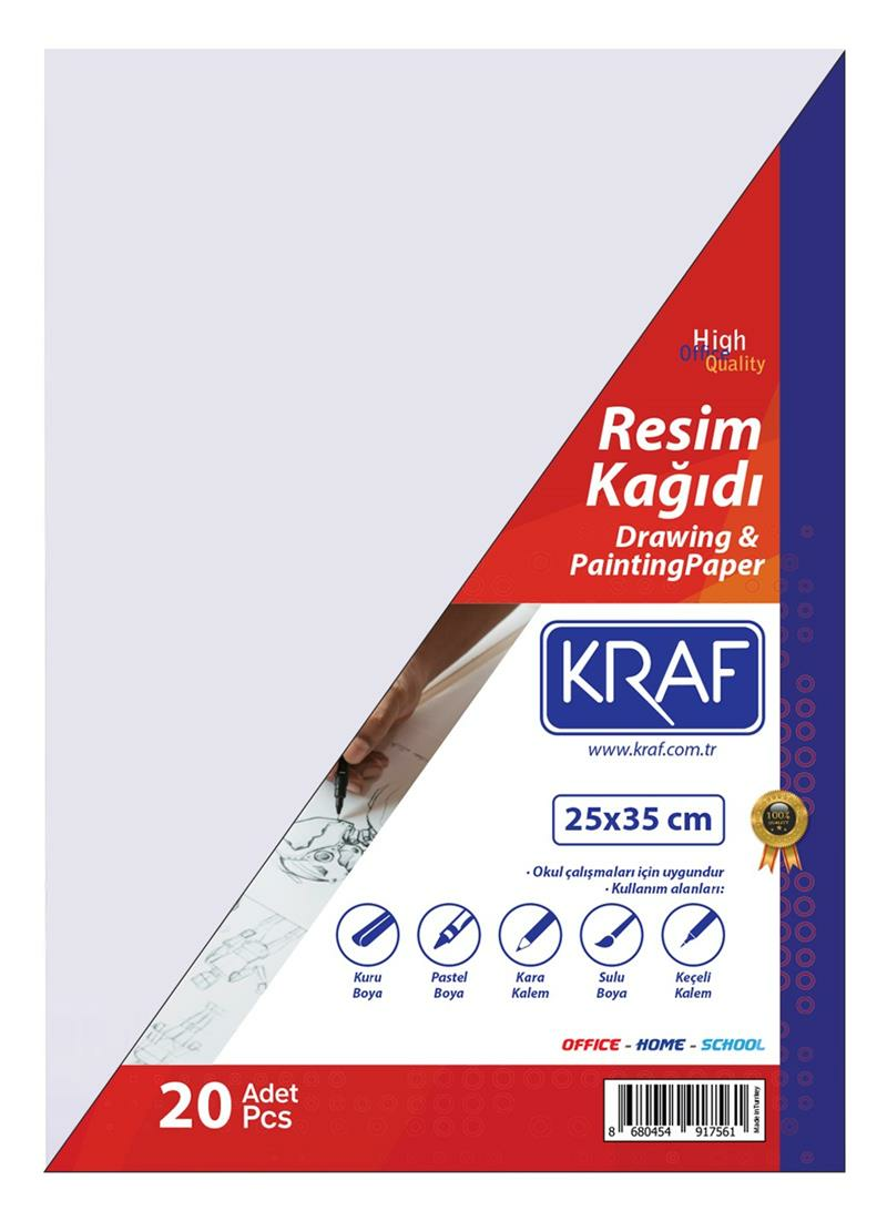 KRAF 185019 RESİM KAĞIDI 25x35 20 Lİ