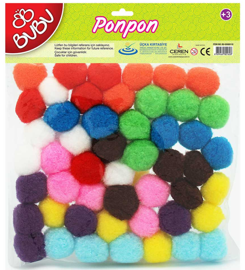 BU-BU 00110 PON PON 3CM 50Lİ KARMA
