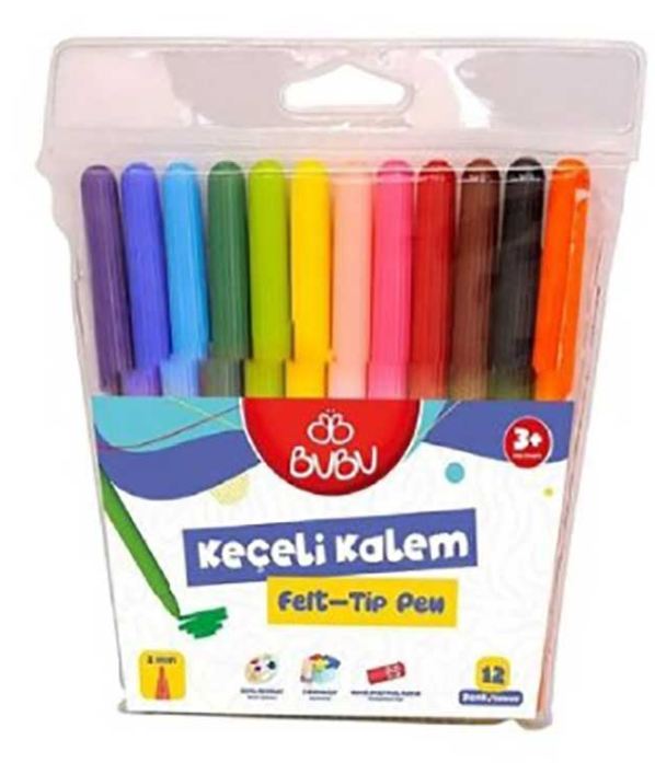 BU-BU KEC001 KEÇELİ KALEM 12 RENK