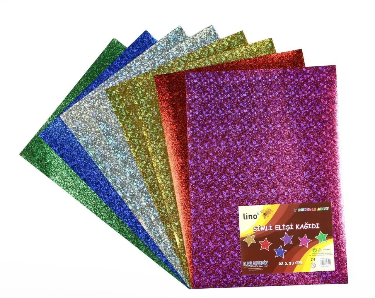 LİNO 3814-P SİMLİ ELİŞ KAGIDI 7 RENK 10 LU 23X33