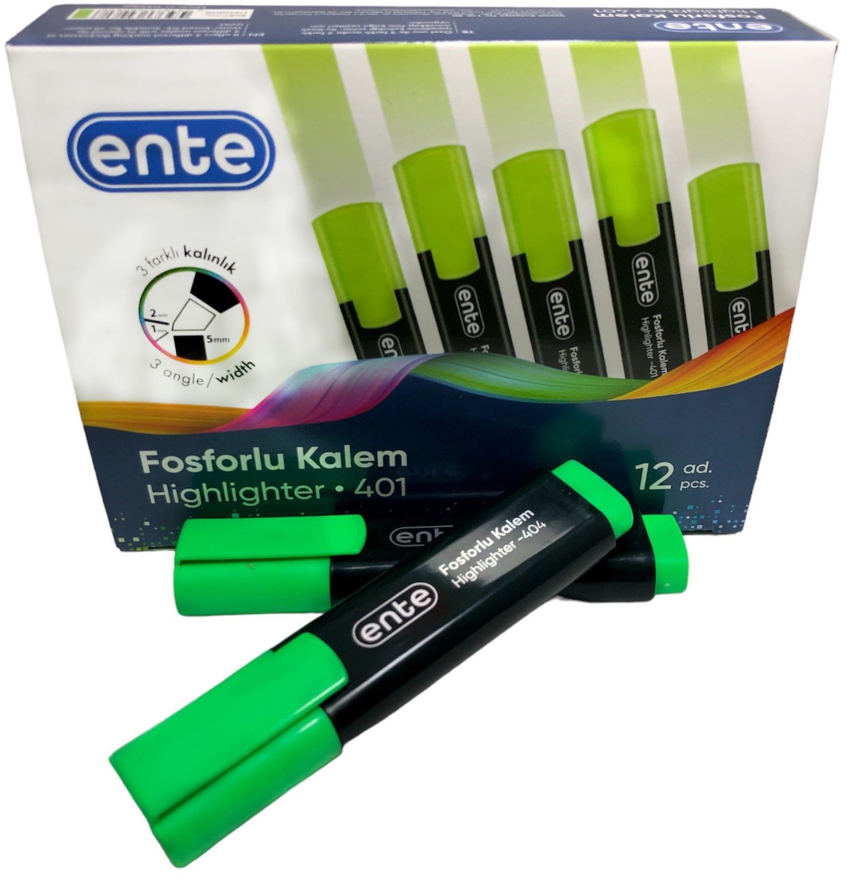 ENTE FOSFORLU KALEM YEŞİL 12 Lİ