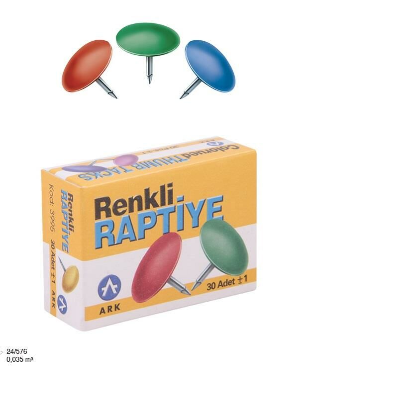 ARK 3995 RENKLİ RAPTİYE (30 ADET) 24'LÜ KUTU