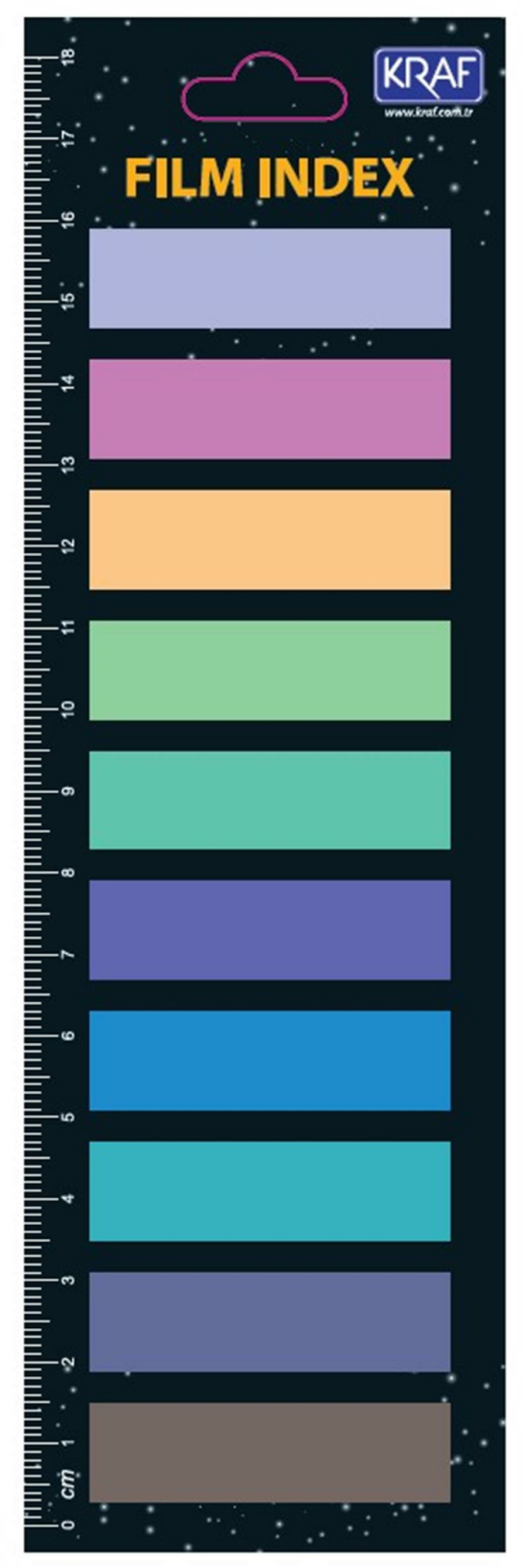 KRAF 51246 INDEX FILM (PP) 13X44MM 10 RENK X 20YP 24'LÜ PAKET
