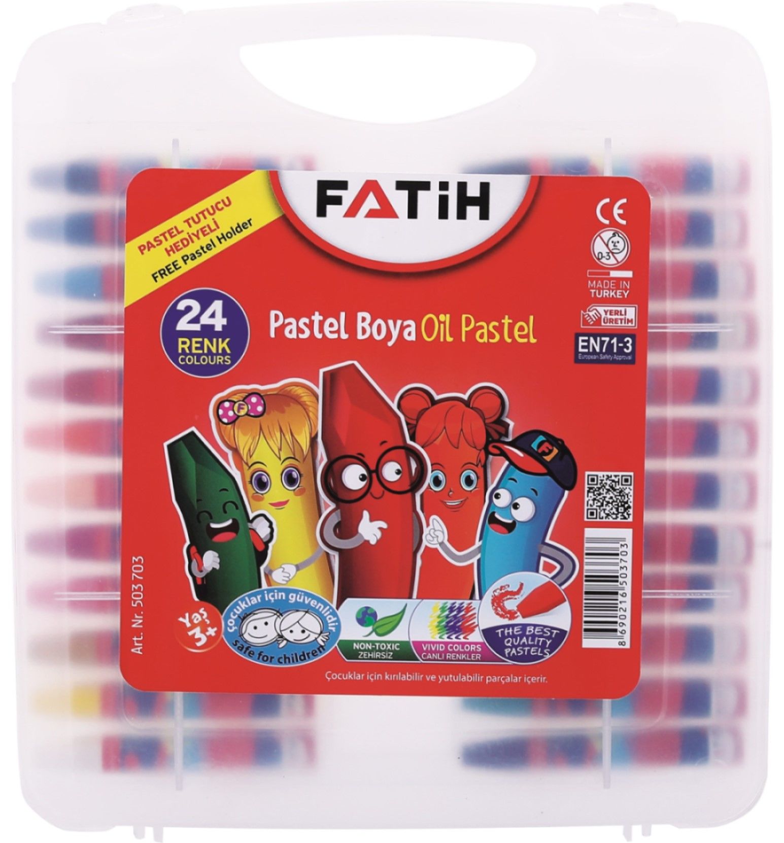 FATİH PASTEL BOYA 24 RENK KİNG SİZE (ÇANTALI)