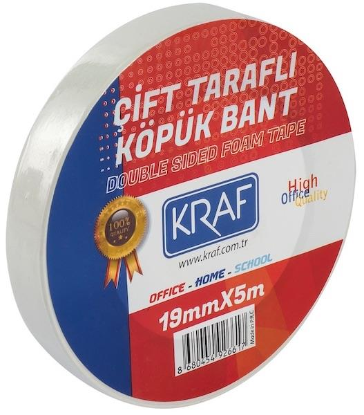 KRAF 5019G ÇİFT TARAFLI KÖPÜK BANT 19MMX5M