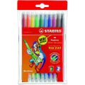 STABİLO 222/10-01 KEÇELİ KALEM TRİO 2İN1 ÇİFT UÇLU 10'LU