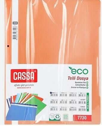 CASSA 7730 ECO TELLİ DOSYA TURUNCU 50'Lİ PK.