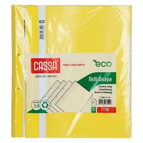 CASSA 7730 ECO TELLİ DOSYA SARI 50'Lİ PK.