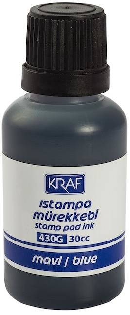 KRAF 430G ISTAMPA MÜREKKEBİ 30CC MAVİ 12'Lİ KUTU
