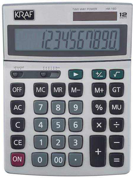 KRAF HM-160 HESAP MAKİNESİ MASAÜSTÜ 12 HANE