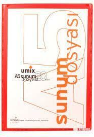 UMİX U1192P-KI A5 ÖNDEN CEPLİ SUNUM DOSYASI 20'Lİ KIRMIZI