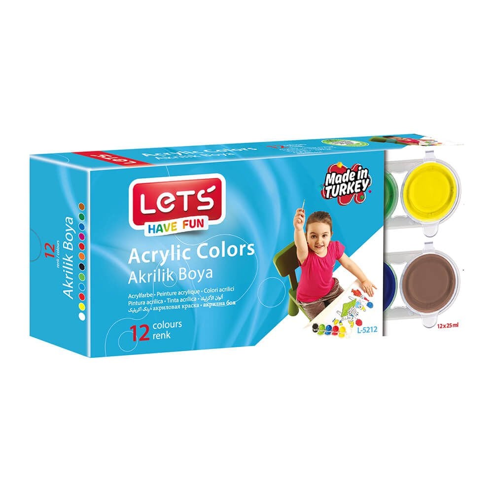 LET'S L-5212 AKRİLİK BOYA 25ml 12 RENK Y