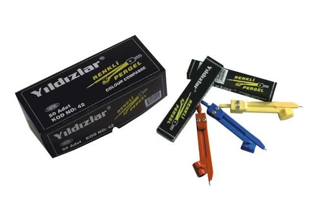 YILDIZLAR KOD:042 PLASTİK ÖĞRENCİ PERGEL 50'Lİ KT.