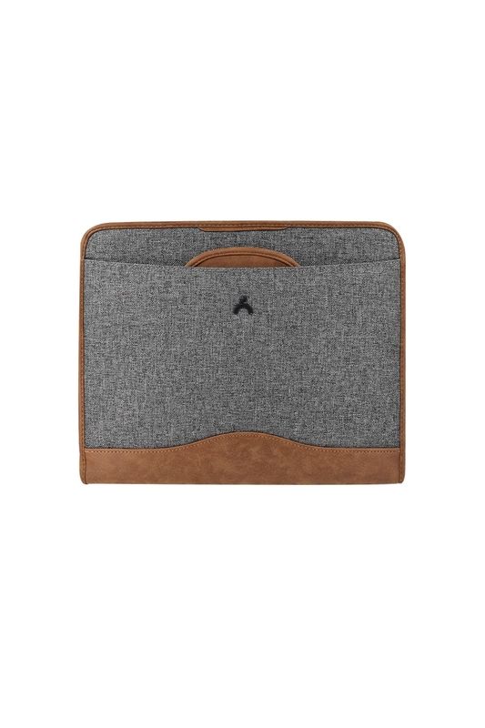 ÖNDER EXCLUSIVE 802-14 MİLANO GİZLİ SAPLI ÇİFT FERMUARLI EVRAK ÇANTASI KOYU GRİ