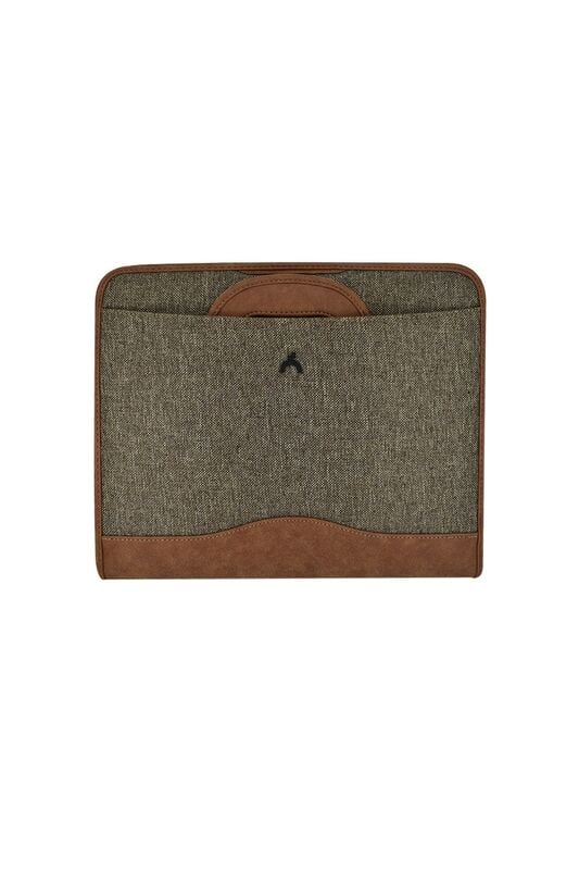 ÖNDER EXCLUSIVE 802-12 MİLANO GİZLİ SAPLI ÇİFT FERMUARLI EVRAK ÇANTASI KAHVERENGİ