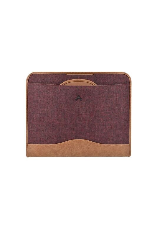 ÖNDER EXCLUSIVE 802-08 MİLANO GİZLİ SAPLI ÇİFT FERMUARLI EVRAK ÇANTASI BORDO