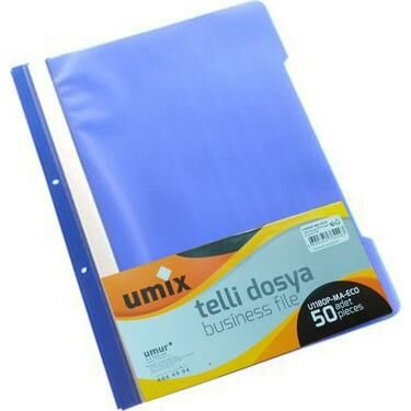 UMİX U1180P-MA PLUS A4 TELLİ DOSYA 50'Lİ MAVİ