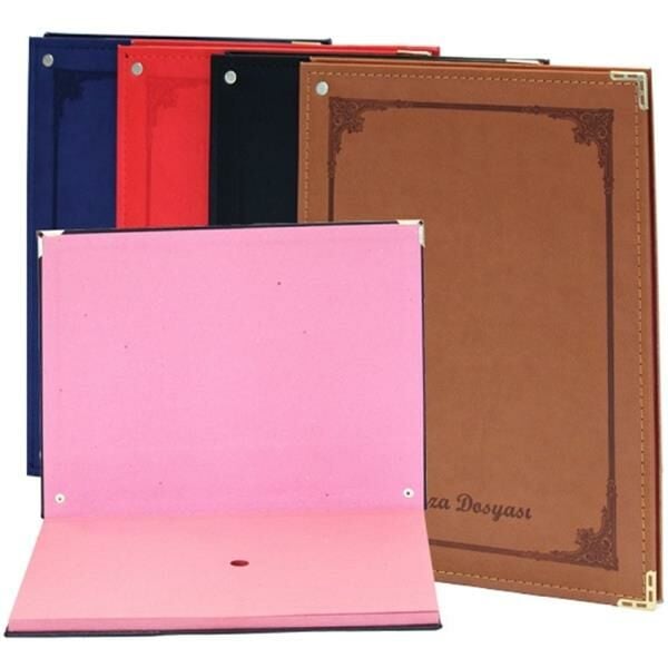 ÖNDER 7101-2 LÜX İMZA DOSYASI TERMO DERİ KAPAKLI 16 LI KIRMIZI